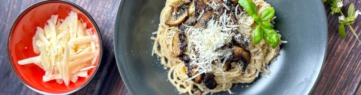 Spaghetti Carbonara mit&nbsp;Pilzen