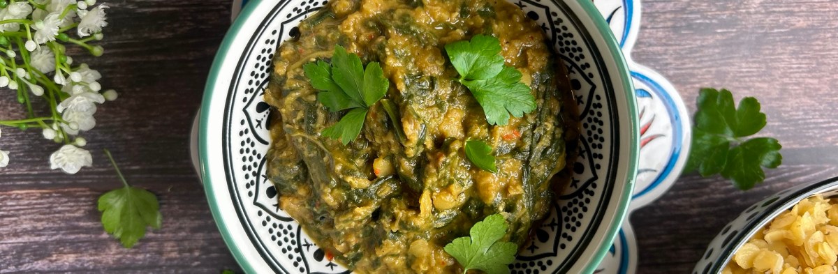 Cremiges, scharfes Linsen-Dahl mit&nbsp;Spinat