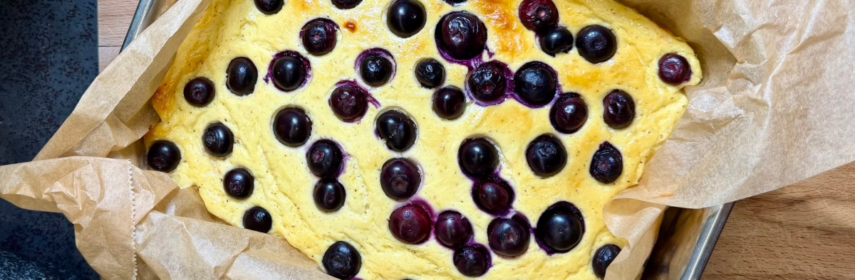 Proteinreicher Topfenauflauf mit&nbsp;Heidelbeeren