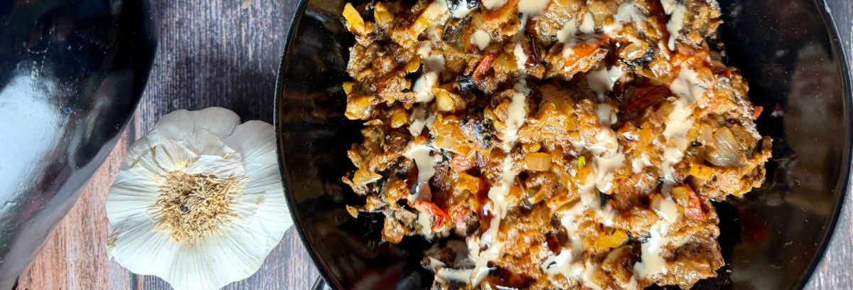 Orientalische Auberginenpfanne, fruchtig, cremig und&nbsp;scharf